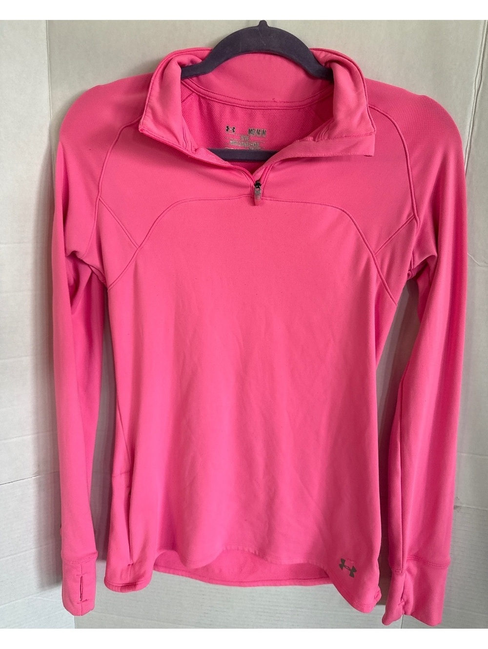 Under Armour Pink Fitted Half-Zip Pullover Medium